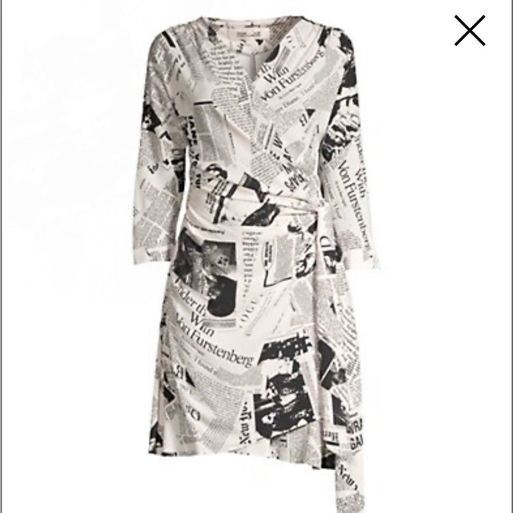 New DVF Diane Von Furstenberg Shia Newspaper dress